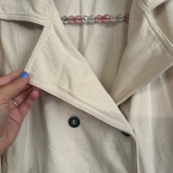 Beyond Threads Bridgette Cotton Canvas Peacoat Jacket cream white - Picture 5 of 10